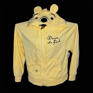 Disney Winnie the Pooh Cosplay Zip Hoodie Womens Small Yellow Ears New